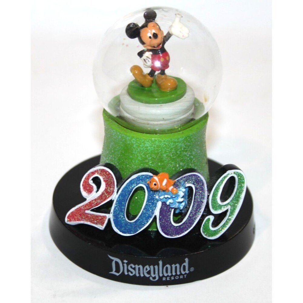 Disneyland Pixar 2009 Mickey Mouse Finding Nemo Mini Glitter Water Snow Globe 3"